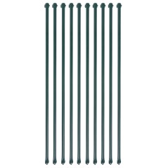 Postes de jardim 10 pcs 1 m metal verde