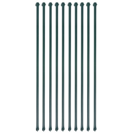 Postes de jardim 10 pcs 1 m metal verde