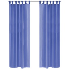 Cortinas em voile 2 pcs 140x175 cm azul real