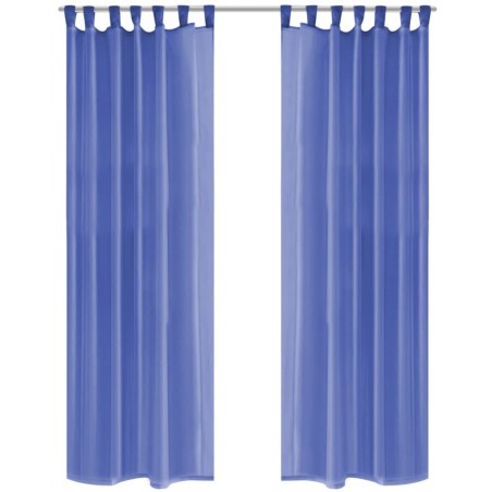 Cortinas em voile 2 pcs 140x175 cm azul real