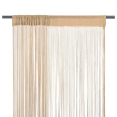 Cortinas de fios 2 pcs 100x250 cm bege