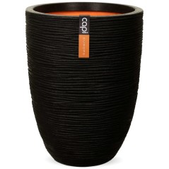 Capi Vaso elegante e baixo Nature Rib 36x47 cm preto KBLR782