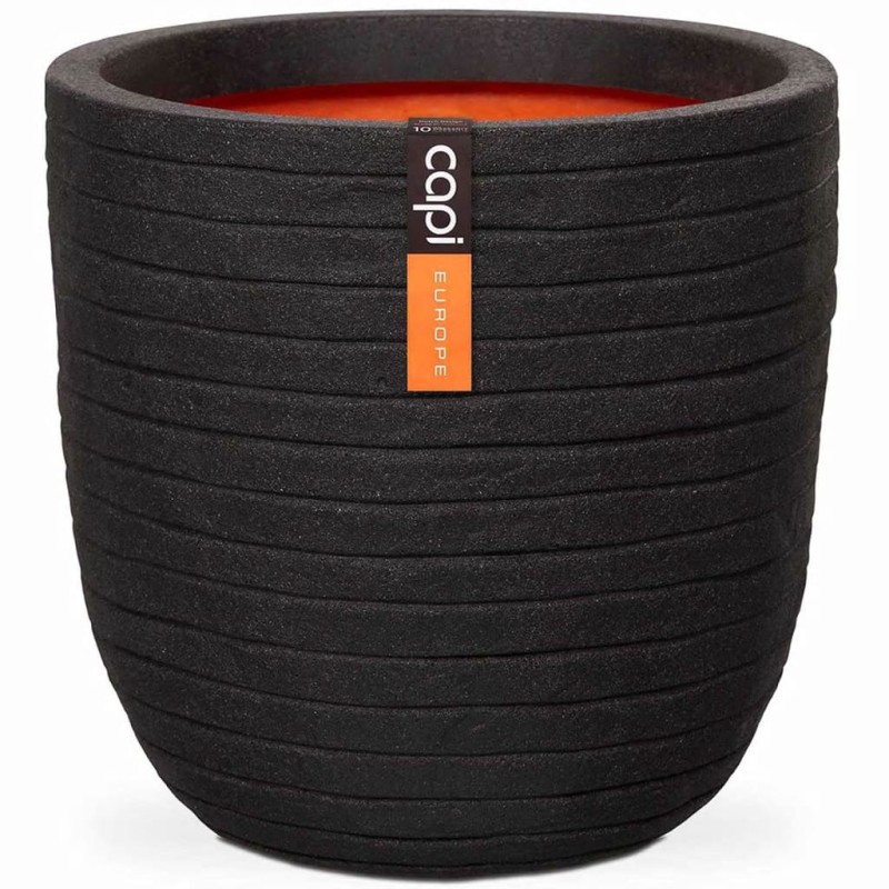 Capi Vaso oval Nature Row 35x34 cm preto KBLRO932-Vasos e floreiras-Home Retail