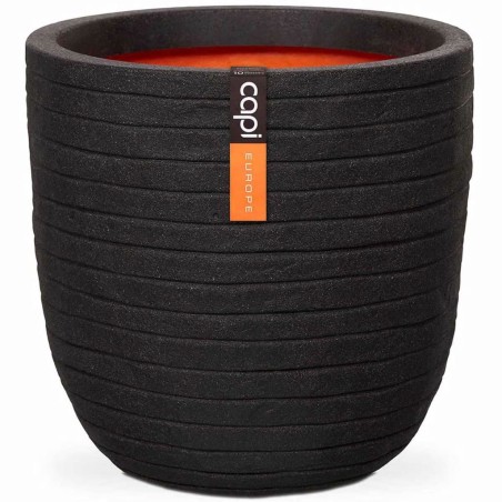 Capi Vaso oval Nature Row 35x34 cm preto KBLRO932