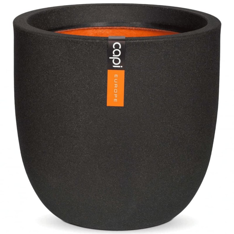 Capi Vaso oval Urban Smooth 35x34 cm preto KBL932-Vasos e floreiras-Home Retail