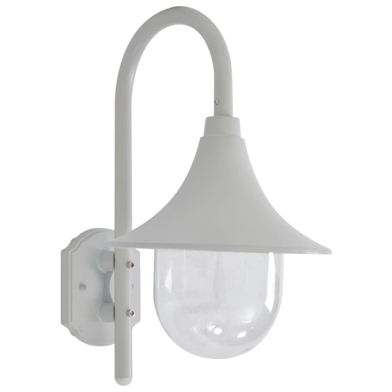 Candeeiro de parede para jardim E27 42 cm alumínio branco-Iluminação de exterior-Home Retail