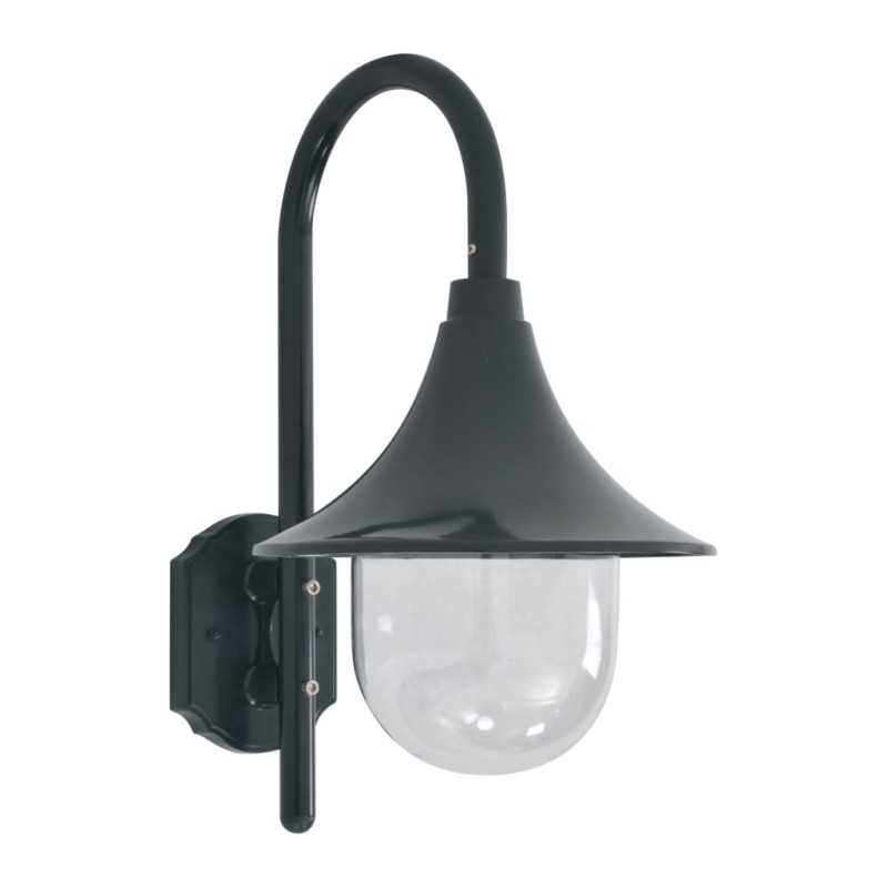 Candeeiro de parede para jardim E27 42cm alumínio verde escuro-Iluminação de exterior-Home Retail