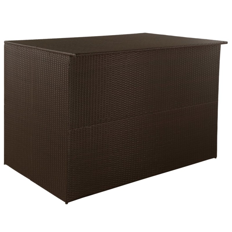 Caixa de arrumação para jardim 150x100x100 cm vime PE castanho-Baús para armazenamento exterior-Home Retail