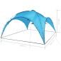 Tenda para festas arqueada 450x450x265 cm azul claro