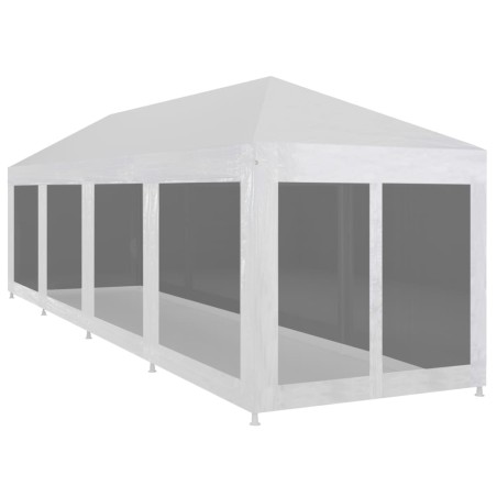 Tenda para festas com 10 paredes laterais em rede 12x3 m