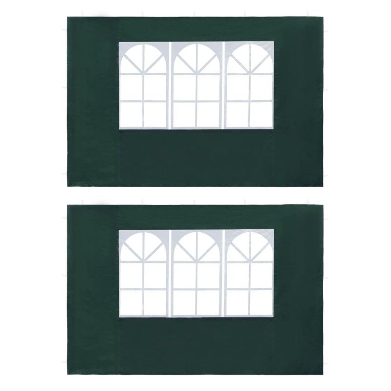 Parede lateral com janela p/ tenda de festas 2 pcs PE verde-Toldos e gazebos-Home Retail