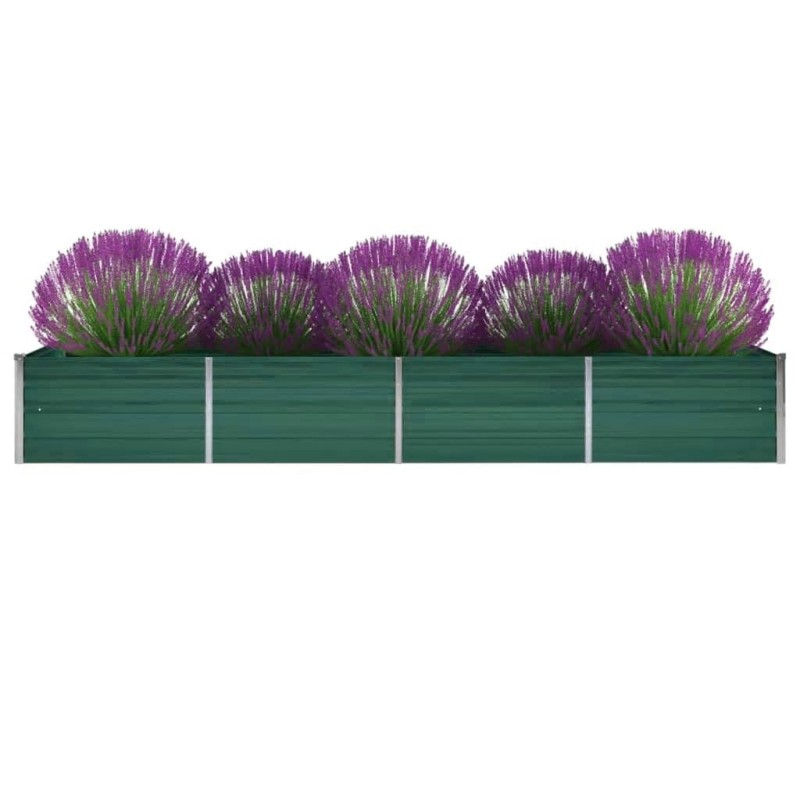 Canteiro elevado de jardim aço galvanizado 320x80x45 cm verde-Vasos e floreiras-Home Retail