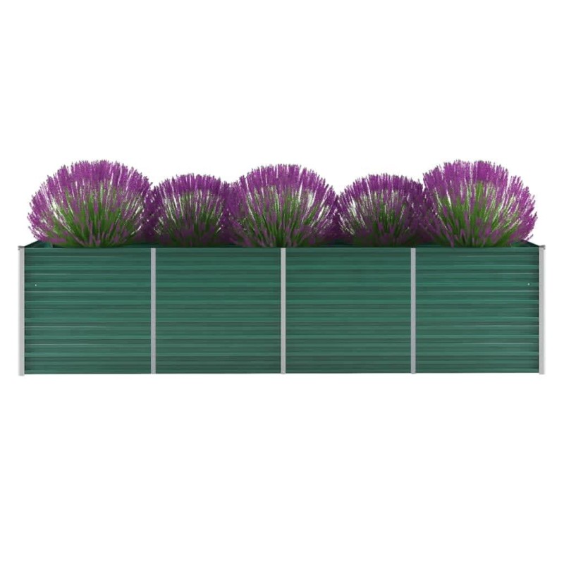 Canteiro elevado de jardim aço galvanizado 320x80x77cm verde-Vasos e floreiras-Home Retail