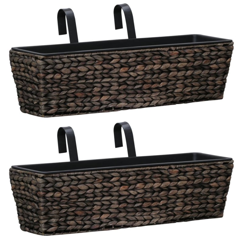 Floreiras de pendurar 2 pcs jacinto de água castanho-Vasos e floreiras-Home Retail