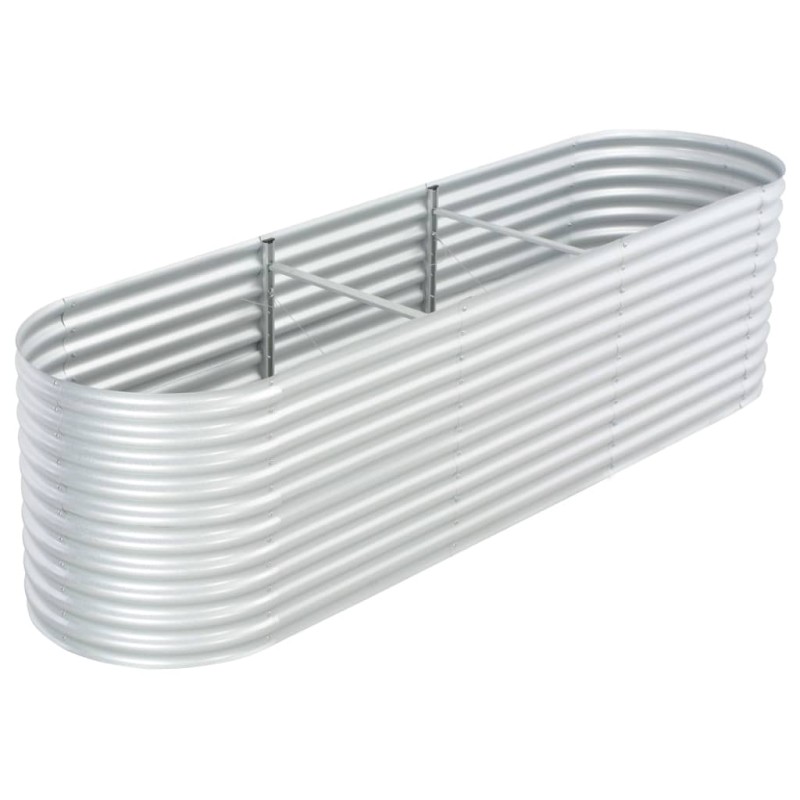 Canteiro elevado de jardim aço galvanizado 320x80x81cm prateado-Vasos e floreiras-Home Retail