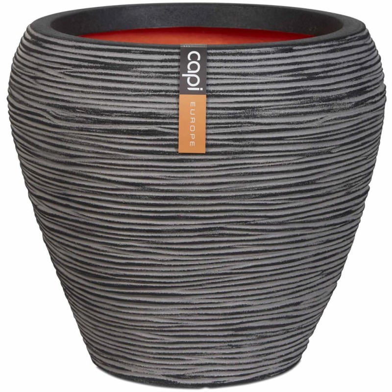 Capi Vaso afunilado Nature Rib 42x38 cm antracite KOFZ362-Vasos e floreiras-Home Retail