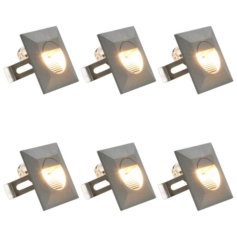 Iluminação LED de parede exterior 6 pcs 5 W quadrado prateado-Iluminação de exterior-Home Retail