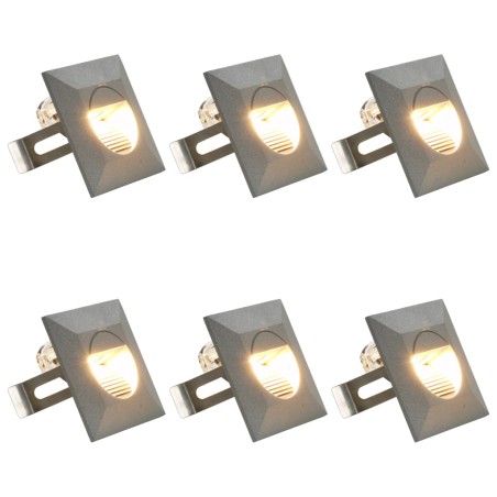 Iluminação LED de parede exterior 6 pcs 5 W quadrado prateado