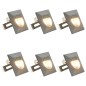 Iluminação LED de parede exterior 6 pcs 5 W quadrado prateado