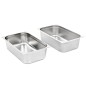 Recipientes gastronorm 2 pcs GN 1/1 150 mm aço inoxidável