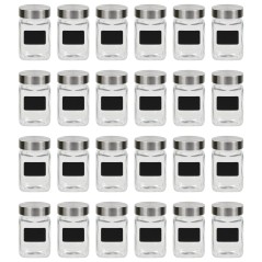 Frascos de vidro com autocolante 24 pcs 300 ml