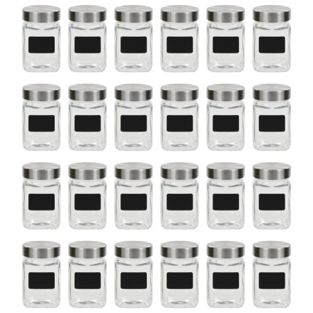 Frascos de vidro com autocolante 24 pcs 300 ml