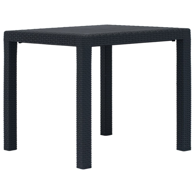 Mesa de jardim 79x79x72 cm plástico antracite c/ aspeto de vime-Mesas de jardim-Home Retail