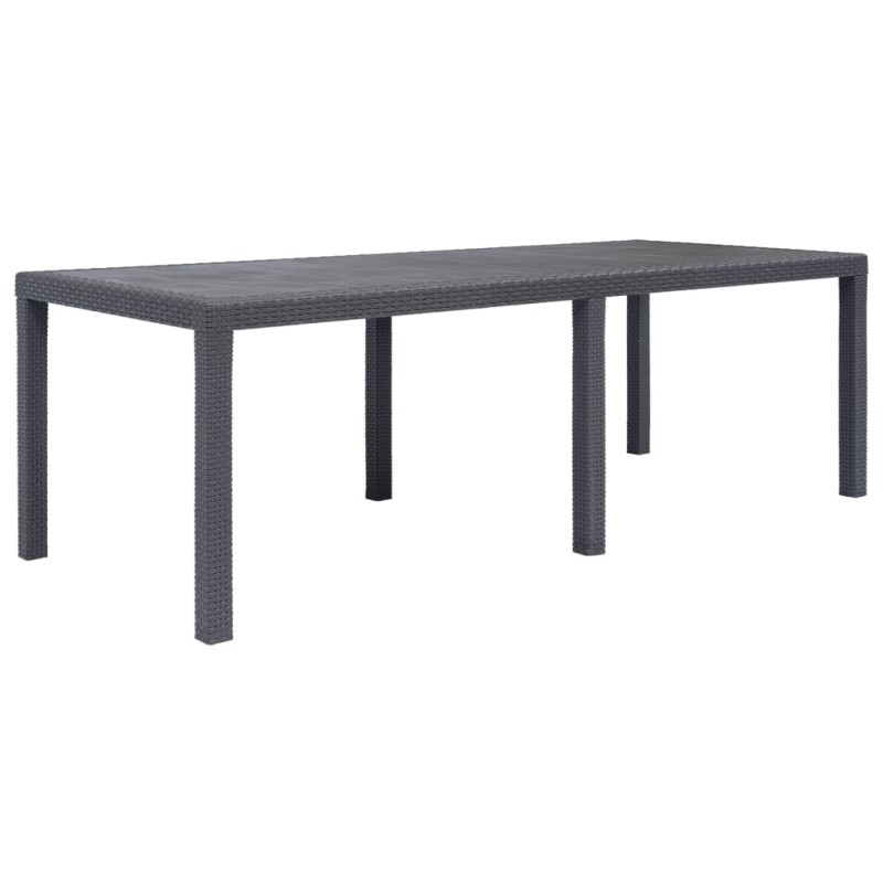 Mesa de jardim 220x90x72cm plástico castanho com aspeto de vime-Mesas de jardim-Home Retail