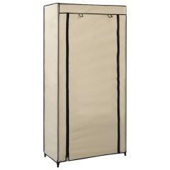 Sapateira com cobertura 58x28x106 cm tecido cor creme