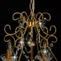 Lustre com contas de cristal 6 x E14 redondo dourado