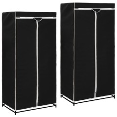 Roupeiros 2 pcs 75x50x160 cm preto