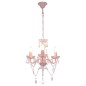 Lustre com contas redondo 3 x E14 cor-de-rosa