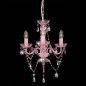 Lustre com contas redondo 3 x E14 cor-de-rosa