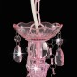 Lustre com contas redondo 3 x E14 cor-de-rosa