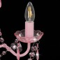 Lustre com contas redondo 3 x E14 cor-de-rosa