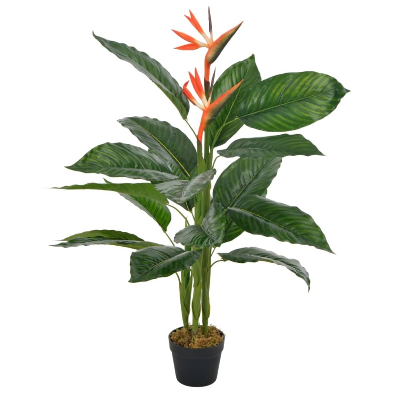 Planta estrelícia artificial com vaso 100 cm vermelho-Flores sintéticas-Home Retail