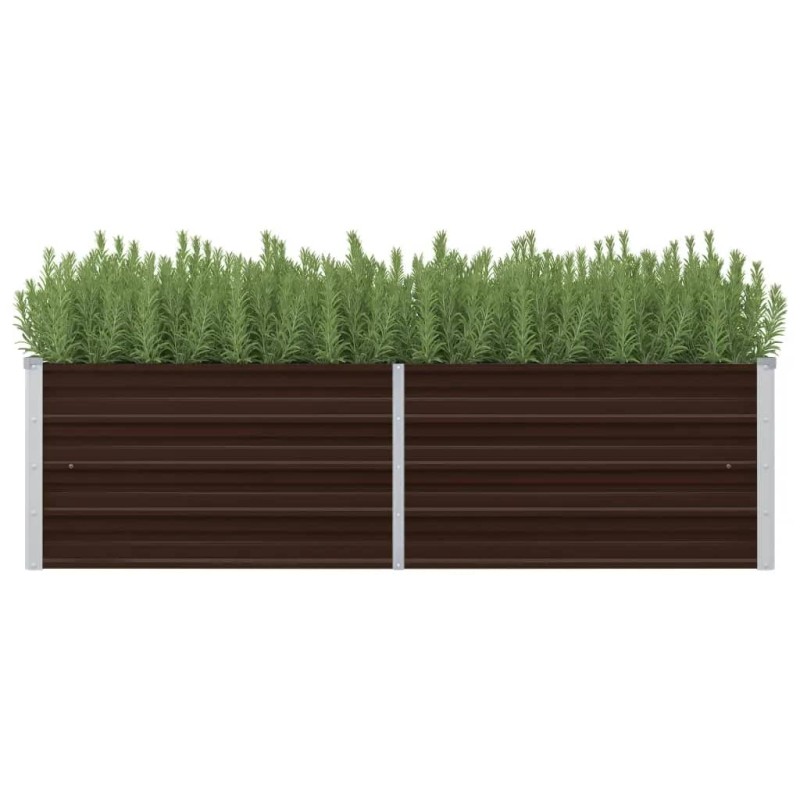 Canteiro elevado de jardim aço galvanizado 160x40x45cm castanho-Vasos e floreiras-Home Retail