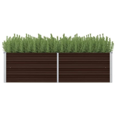 Canteiro elevado de jardim aço galvanizado 160x40x45cm castanho