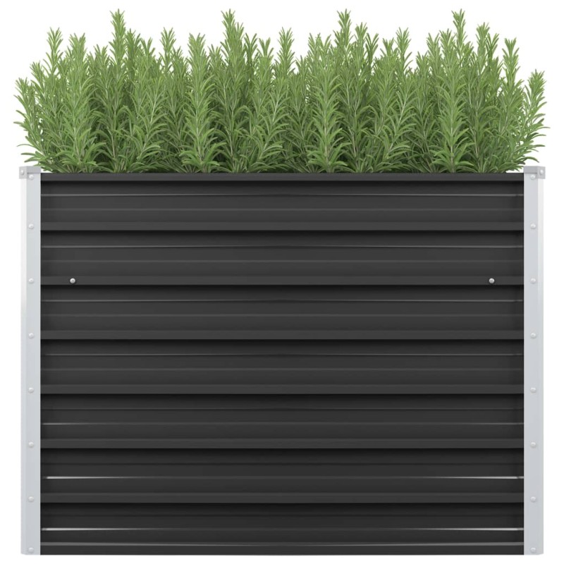 Canteiro elevado jardim aço galvanizado 100x40x77 cm antracite-Vasos e floreiras-Home Retail