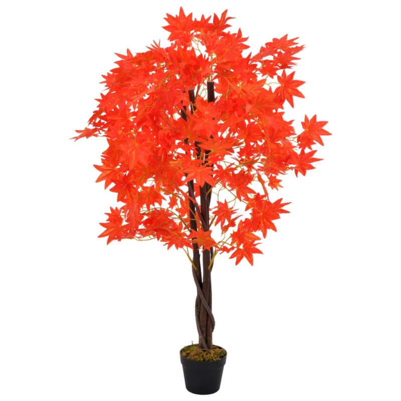 Planta bordo artificial com vaso vermelho 120 cm-Flores sintéticas-Home Retail