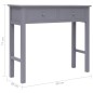 Mesa consola 90x30x77 cm madeira cinzento