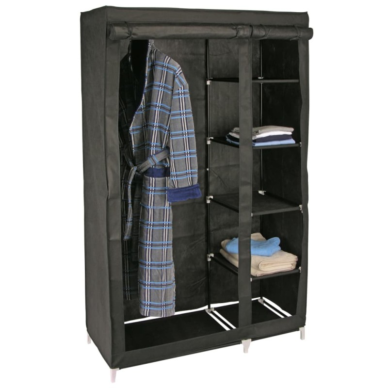 HI Roupeiro 110x46x178 cm tecido preto-Guarda-roupas-Home Retail