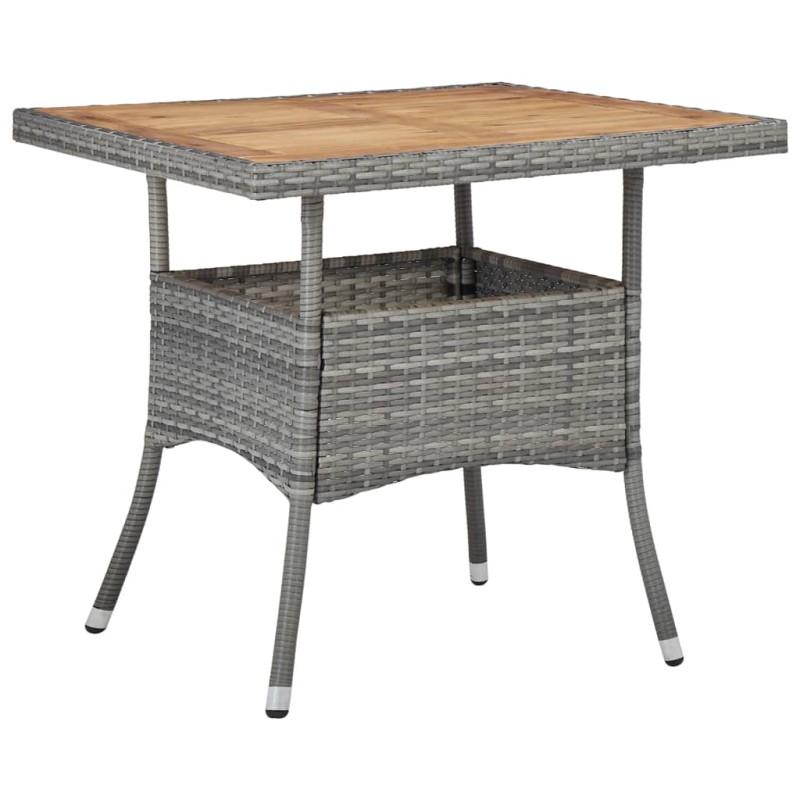 Mesa de jantar para exterior vime PE e acácia maciça cinzento-Mesas de jardim-Home Retail