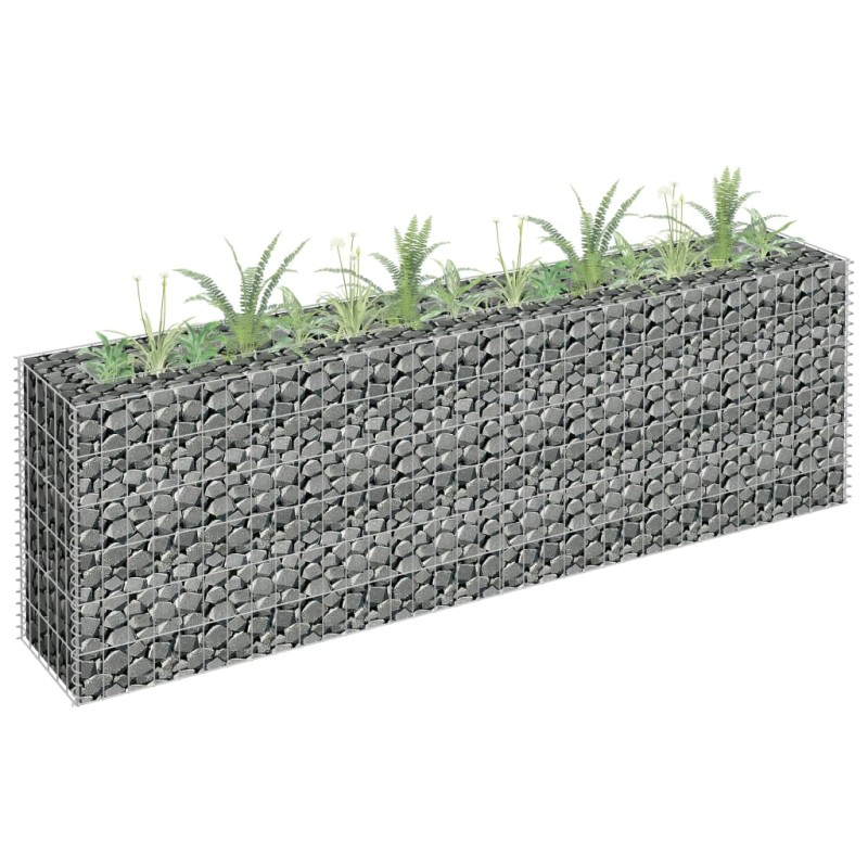 Canteiro elevado/cesto gabião 180x30x60 cm aço galvanizado-Vasos e floreiras-Home Retail