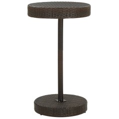 Mesa de jardim 60,5x106 cm vime PE castanho