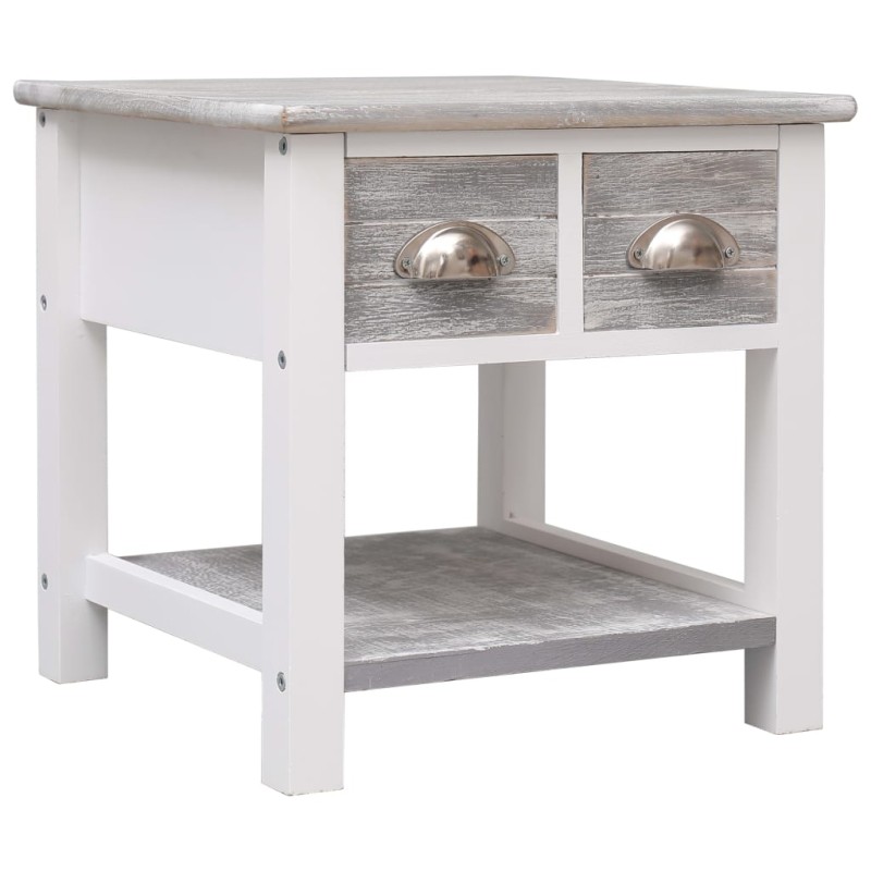 Mesa de apoio 40x40x40 cm madeira de paulownia cinzento-Mesas de apoio-Home Retail