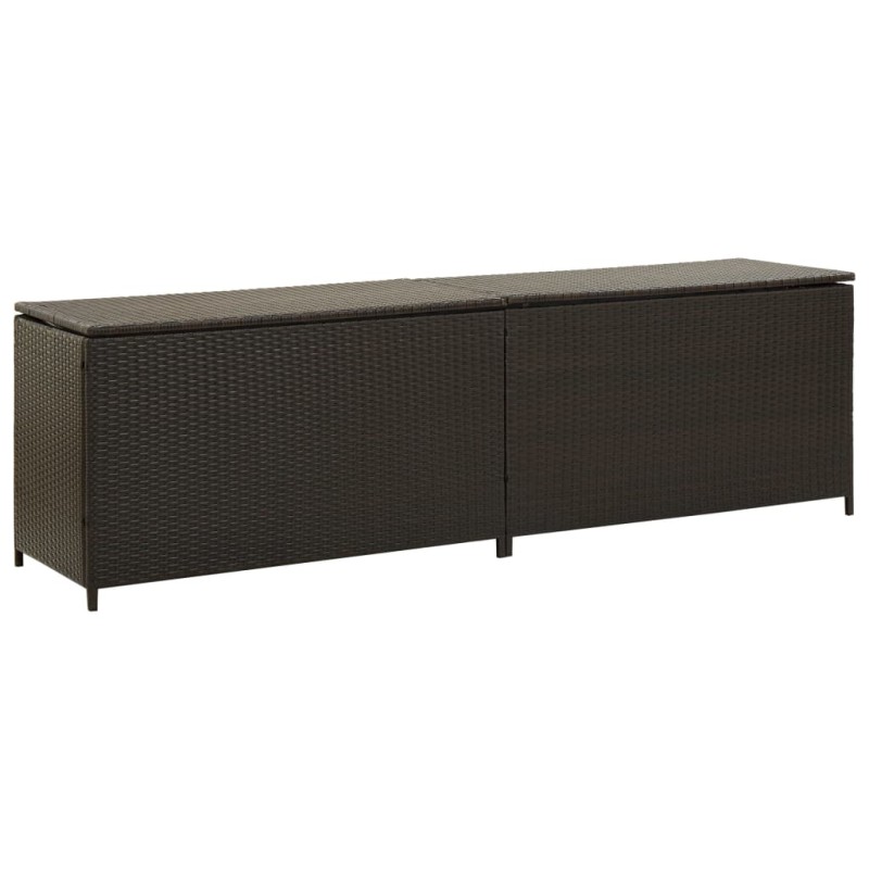 Caixa de arrumação para jardim 200x50x60 cm vime PE castanho-Baús para armazenamento exterior-Home Retail