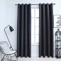 Cortinas blackout c/ argolas em metal 2 pcs 140x225cm antracite