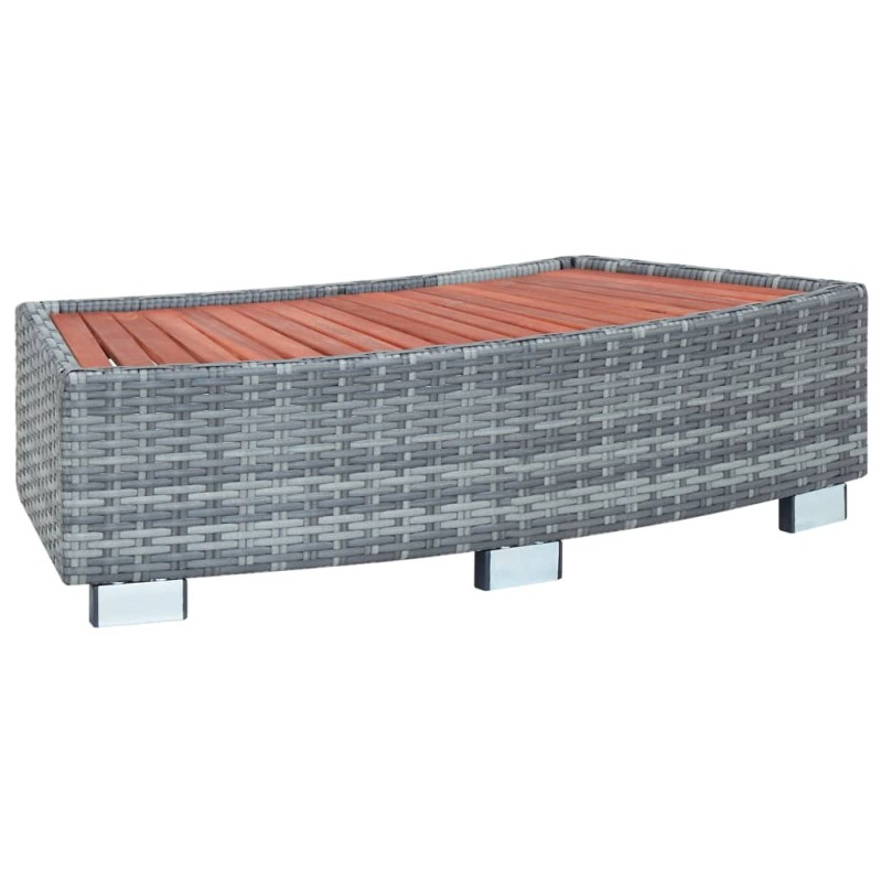 Degrau para spa em vime 92x45x25 cm cinzento-Escadas, degraus e rampas para piscinas-Home Retail