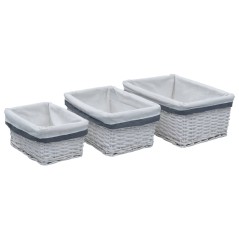 3 pcs conjunto de cestos de encastrar salgueiro branco